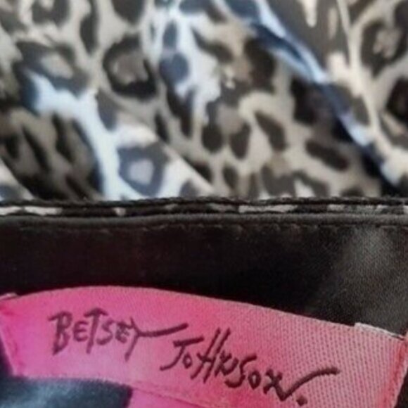 BETSEY JOHNSON / 100% Silk Strapless Cheetah Peplum Fitted Dress Sz 2 - Picture 12 of 16